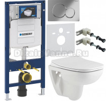 Комплект Унитаз подвесной Seramiksan Petite A101002H + Крышка AG50006 с микролифтом + Инсталляция Geberit Duofix UP 320 111.300.00.5 + Кнопка Sigma 01 115.770.21.5 хром + Крепления 111.815.00.1 к стене + Шумоизоляция 156.050.00.1