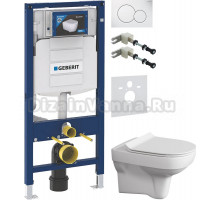Комплект Унитаз подвесной Cersanit City Clean On DPL EO slim + Крепления Geberit Duofix 111.815.00.1 к стене + Шумоизоляция 156.050.00.1 + Инсталляция UP 320 111.300.00.5 + Кнопка Sigma 01 115.770.11.5 белая