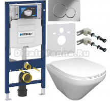 Комплект Унитаз подвесной Jacob Delafon Modern Life E77725-0 + Крышка E77168-0 с микролифтом + Инсталляция Geberit Duofix UP 320 111.300.00.5 + Кнопка Sigma 01 115.770.21.5 хром + Крепления 111.815.00.1 к стене + Шумоизоляция 156.050.00.1