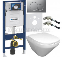 Комплект Унитаз подвесной Jacob Delafon Modern Life E77725-0 + Крышка E77168-0 с микролифтом + Инсталляция Geberit Duofix UP 320 111.300.00.5 + Кнопка Sigma 01 115.770.JQ.5 лакированная, матовый хром + Крепления 111.815.00.1 к стене + Шумоизоляция 156.050