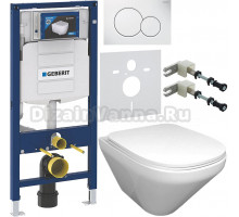 Комплект Унитаз подвесной Jacob Delafon Modern Life E77725-0 + Крышка E77168-0 с микролифтом + Инсталляция Geberit Duofix UP 320 111.300.00.5 + Кнопка Sigma 01 115.770.11.5 белая + Крепления 111.815.00.1 к стене + Шумоизоляция 156.050.00.1