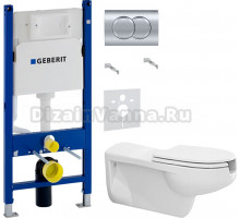 Комплект Унитаз подвесной BOCCHI Care&Confort 2011-001-0129 глянцевая белая + Крышка A0324-001 с микролифтом, глянцевая белая + Инсталляция Geberit Duofix Delta 458.149.21.1 с кнопкой смыва, хром + Шумоизоляция 156.050.00.1