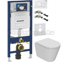 Комплект Унитаз подвесной Bauedge Bau Nimb Hurricane3 белый, безободковый, с микролифтом + Крепления Geberit Duofix 111.815.00.1 к стене + Шумоизоляция 156.050.00.1 + Инсталляция UP 320 111.300.00.5 + Кнопка Sigma 01 115.770.11.5 белая