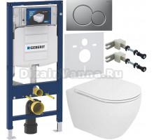 Комплект Унитаз подвесной Cezares Stylus CZR-6601-TH-TOR + Крышка CZR-870-SC с микролифтом + Инсталляция Geberit Duofix UP 320 111.300.00.5 + Кнопка Sigma 01 115.770.JQ.5 лакированная, матовый хром + Крепления 111.815.00.1 к стене + Шумоизоляция 156.050.0