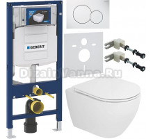 Комплект Унитаз подвесной Cezares Stylus CZR-6601-TH-TOR + Крышка CZR-870-SC с микролифтом + Инсталляция Geberit Duofix UP 320 111.300.00.5 + Кнопка Sigma 01 115.770.11.5 белая + Крепления 111.815.00.1 к стене + Шумоизоляция 156.050.00.1