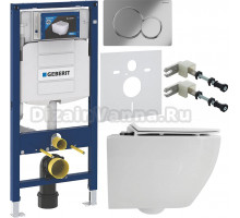 Комплект Унитаз подвесной Cezares Stylus CZR-6601-TH-TOR + Крышка CZR-2011-SC с микролифтом + Инсталляция Geberit Duofix UP 320 111.300.00.5 + Кнопка Sigma 01 115.770.21.5 хром + Крепления 111.815.00.1 к стене + Шумоизоляция 156.050.00.1