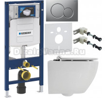 Комплект Унитаз подвесной Cezares Stylus CZR-6601-TH-TOR + Крышка CZR-2011-SC с микролифтом + Инсталляция Geberit Duofix UP 320 111.300.00.5 + Кнопка Sigma 01 115.770.JQ.5 лакированная, матовый хром + Крепления 111.815.00.1 к стене + Шумоизоляция 156.050.