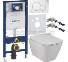 Комплект Унитаз подвесной Seramiksan Saturn Rimout A141151H безободковая + Крышка Bold A090001 с микролифтом + Инсталляция Geberit Duofix UP 320 111.300.00.5 + Кнопка Sigma 01 115.770.11.5 белая + Крепления 111.815.00.1 к стене + Шумоизоляция 156.050.00.1
