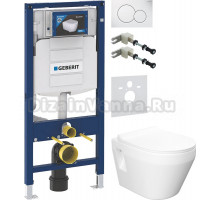 Комплект Унитаз подвесной Керамин Бари Slim МЛ CDB00022778 с микролифтом + Крепления Geberit Duofix 111.815.00.1 к стене + Шумоизоляция 156.050.00.1 + Инсталляция UP 320 111.300.00.5 + Кнопка Sigma 01 115.770.11.5 белая