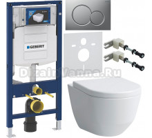 Комплект Унитаз подвесной Laufen Pro Rimless 8.2096.6.000.000.1 без ободка + Крышка 8.9695.1.300.000.1 с микролифтом, петли хром + Инсталляция Geberit Duofix UP 320 111.300.00.5 + Кнопка Sigma 01 115.770.JQ.5 лакированная, матовый хром + Крепления 111.815