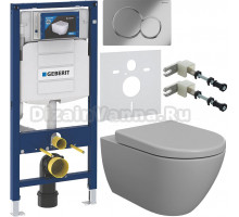 Комплект Унитаз подвесной BOCCHI Venezia 1295-006-0129 серая матовая + Крышка A0302-006 с микролифтом, серая матовая + Инсталляция Geberit Duofix UP 320 111.300.00.5 + Кнопка Sigma 01 115.770.21.5 хром + Крепления 111.815.00.1 к стене + Шумоизоляция 156.0