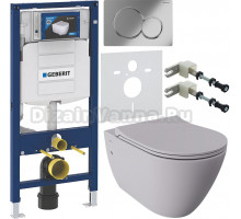 Комплект Унитаз подвесной BOCCHI Venezia 1295-006-0129 серая матовая + Крышка A0336-006 с микролифтом, серая матовая + Инсталляция Geberit Duofix UP 320 111.300.00.5 + Кнопка Sigma 01 115.770.21.5 хром + Крепления 111.815.00.1 к стене + Шумоизоляция 156.0