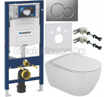 Комплект Унитаз подвесной Cezares Comfort CZR-191-TH безободковая + Крышка Stylus CZR-2316-SC с микролифтом + Инсталляция Geberit Duofix UP 320 111.300.00.5 + Кнопка Sigma 01 115.770.JQ.5 лакированная, матовый хром + Крепления 111.815.00.1 к стене + Шумои