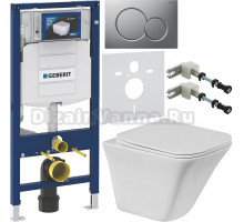 Комплект Унитаз подвесной BelBagno Marmi BB052CHR + Крышка BB052SC с микролифтом + Инсталляция Geberit Duofix UP 320 111.300.00.5 + Кнопка Sigma 01 115.770.JQ.5 лакированная, матовый хром + Крепления 111.815.00.1 к стене + Шумоизоляция 156.050.00.1