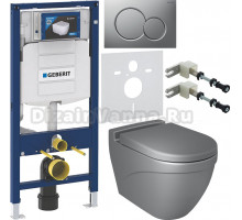 Комплект Унитаз подвесной BOCCHI Taormina Arch 1012-006-0129 серая матовая + Крышка A0302-006 с микролифтом, серая матовая + Инсталляция Geberit Duofix UP 320 111.300.00.5 + Кнопка Sigma 01 115.770.JQ.5 лакированная, матовый хром + Крепления 111.815.00.1