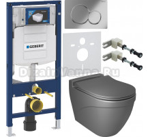 Комплект Унитаз подвесной BOCCHI Taormina Arch 1012-006-0129 серая матовая + Крышка A0336-006 с микролифтом, серая матовая + Инсталляция Geberit Duofix UP 320 111.300.00.5 + Кнопка Sigma 01 115.770.21.5 хром + Крепления 111.815.00.1 к стене + Шумоизоляция