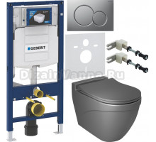 Комплект Унитаз подвесной BOCCHI Taormina Arch 1012-006-0129 серая матовая + Крышка A0336-006 с микролифтом, серая матовая + Инсталляция Geberit Duofix UP 320 111.300.00.5 + Кнопка Sigma 01 115.770.JQ.5 лакированная, матовый хром + Крепления 111.815.00.1