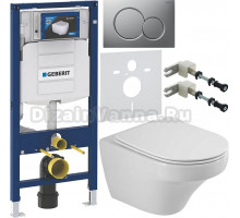 Комплект Унитаз подвесной Cezares Duet CZR-2462-TH-TOR + Крышка Stylus CZR-2316-SC с микролифтом + Инсталляция Geberit Duofix UP 320 111.300.00.5 + Кнопка Sigma 01 115.770.JQ.5 лакированная, матовый хром + Крепления 111.815.00.1 к стене + Шумоизоляция 156