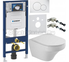 Комплект Унитаз подвесной Cezares Duet CZR-2462-TH-TOR + Крышка Stylus CZR-2316-SC с микролифтом + Инсталляция Geberit Duofix UP 320 111.300.00.5 + Кнопка Sigma 01 115.770.11.5 белая + Крепления 111.815.00.1 к стене + Шумоизоляция 156.050.00.1