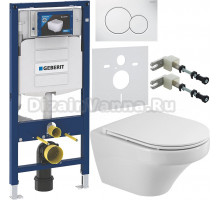 Комплект Унитаз подвесной Cezares Duet CZR-2462-TH-TOR + Крышка CZR-870-SC с микролифтом + Инсталляция Geberit Duofix UP 320 111.300.00.5 + Кнопка Sigma 01 115.770.11.5 белая + Крепления 111.815.00.1 к стене + Шумоизоляция 156.050.00.1