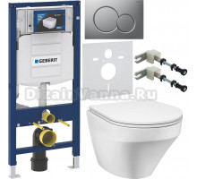 Комплект Унитаз подвесной AM.PM Inspire FlashClean C501700WH + Крышка C507853WH с микролифтом + Инсталляция Geberit Duofix UP 320 111.300.00.5 + Кнопка Sigma 01 115.770.JQ.5 лакированная, матовый хром + Крепления 111.815.00.1 к стене + Шумоизоляция 156.05