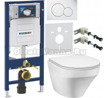 Комплект Унитаз подвесной AM.PM Inspire FlashClean C501700WH + Крышка C507853WH с микролифтом + Инсталляция Geberit Duofix UP 320 111.300.00.5 + Кнопка Sigma 01 115.770.11.5 белая + Крепления 111.815.00.1 к стене + Шумоизоляция 156.050.00.1