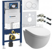 Комплект Унитаз подвесной AM.PM Awe C111738WH + Крышка C117852WH с микролифтом, петли хром + Инсталляция Geberit Duofix UP 320 111.300.00.5 + Кнопка Sigma 01 115.770.11.5 белая + Крепления 111.815.00.1 к стене + Шумоизоляция 156.050.00.1