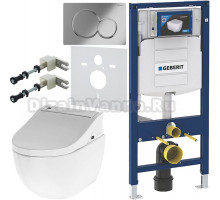 Комплект Унитаз подвесной AM.PM Awe C111738WH + Крышка Admire CCC7851WH с функцией биде, петли хром + Инсталляция Geberit Duofix UP 320 111.300.00.5 + Кнопка Sigma 01 115.770.21.5 хром + Крепления 111.815.00.1 к стене + Шумоизоляция 156.050.00.1