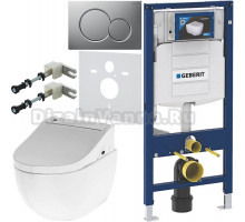 Комплект Унитаз подвесной AM.PM Awe C111738WH + Крышка Admire CCC7851WH с функцией биде, петли хром + Инсталляция Geberit Duofix UP 320 111.300.00.5 + Кнопка Sigma 01 115.770.JQ.5 лакированная, матовый хром + Крепления 111.815.00.1 к стене + Шумоизоляция