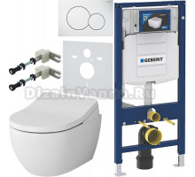 Комплект Унитаз подвесной AM.PM Awe C111738WH + Крышка CCC7853WH с микролифтом, функция биде + Инсталляция Geberit Duofix UP 320 111.300.00.5 + Кнопка Sigma 01 115.770.11.5 белая + Крепления 111.815.00.1 к стене + Шумоизоляция 156.050.00.1