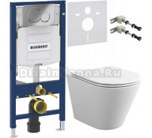 Комплект Унитаз подвесной Bauedge Bau Nimb белый, безободковый, с микролифтом + Крепления Geberit Duofix 111.815.00.1 к стене + Шумоизоляция 156.050.00.1 + Инсталляция UP 320 111.300.00.5 + Кнопка Sigma 01 115.770.21.5 хром