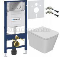 Комплект Унитаз подвесной Bauedge Bau Stil Hurricane3 белый, безободковый, с микролифтом + Крепления Geberit Duofix 111.815.00.1 к стене + Шумоизоляция 156.050.00.1 + Инсталляция UP 320 111.300.00.5 + Кнопка Sigma 01 115.770.21.5 хром