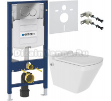 Комплект Унитаз подвесной Bien Neptun NPKA052N1VE0W5000 с функцией биде и встроенным смесителем + Крепления Geberit Duofix 111.815.00.1 к стене + Шумоизоляция 156.050.00.1 + Инсталляция UP 320 111.300.00.5 + Кнопка Sigma 01 115.770.21.5 хром