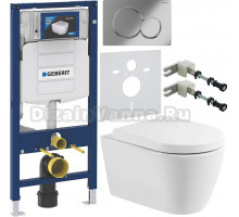 Комплект Унитаз подвесной BelBagno Marino BB105CHR безободковая + Крышка BB105SC с микролифтом, петли хром + Инсталляция Geberit Duofix UP 320 111.300.00.5 + Кнопка Sigma 01 115.770.21.5 хром + Крепления 111.815.00.1 к стене + Шумоизоляция 156.050.00.1