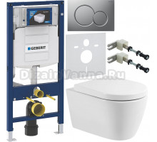 Комплект Унитаз подвесной BelBagno Marino BB105CHR безободковая + Крышка BB105SC с микролифтом, петли хром + Инсталляция Geberit Duofix UP 320 111.300.00.5 + Кнопка Sigma 01 115.770.JQ.5 лакированная, матовый хром + Крепления 111.815.00.1 к стене + Шумоиз