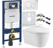 Комплект Унитаз подвесной BelBagno Marino BB105CHR безободковая + Крышка BB105SC с микролифтом, петли хром + Инсталляция Geberit Duofix UP 320 111.300.00.5 + Кнопка Sigma 01 115.770.11.5 белая + Крепления 111.815.00.1 к стене + Шумоизоляция 156.050.00.1