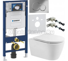 Комплект Унитаз подвесной BelBagno Marino BB105CHR безободковая + Крышка BB870SC с микролифтом + Инсталляция Geberit Duofix UP 320 111.300.00.5 + Кнопка Sigma 01 115.770.21.5 хром + Крепления 111.815.00.1 к стене + Шумоизоляция 156.050.00.1