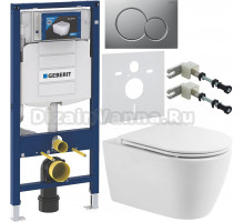 Комплект Унитаз подвесной BelBagno Marino BB105CHR безободковая + Крышка BB870SC с микролифтом + Инсталляция Geberit Duofix UP 320 111.300.00.5 + Кнопка Sigma 01 115.770.JQ.5 лакированная, матовый хром + Крепления 111.815.00.1 к стене + Шумоизоляция 156.0