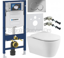Комплект Унитаз подвесной BelBagno Marino BB105CHR безободковая + Крышка BB2031SC с микролифтом, петли хром + Инсталляция Geberit Duofix UP 320 111.300.00.5 + Кнопка Sigma 01 115.770.21.5 хром + Крепления 111.815.00.1 к стене + Шумоизоляция 156.050.00.1