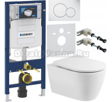 Комплект Унитаз подвесной BelBagno Marino BB105CHR безободковая + Крышка BB2031SC с микролифтом, петли хром + Инсталляция Geberit Duofix UP 320 111.300.00.5 + Кнопка Sigma 01 115.770.11.5 белая + Крепления 111.815.00.1 к стене + Шумоизоляция 156.050.00.1