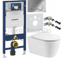 Комплект Унитаз подвесной BelBagno Marino BB105CHR безободковая + Крышка BB2034SC с микролифтом + Инсталляция Geberit Duofix UP 320 111.300.00.5 + Кнопка Sigma 01 115.770.21.5 хром + Крепления 111.815.00.1 к стене + Шумоизоляция 156.050.00.1