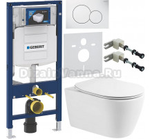 Комплект Унитаз подвесной BelBagno Marino BB105CHR безободковая + Крышка BB2034SC с микролифтом + Инсталляция Geberit Duofix UP 320 111.300.00.5 + Кнопка Sigma 01 115.770.11.5 белая + Крепления 111.815.00.1 к стене + Шумоизоляция 156.050.00.1