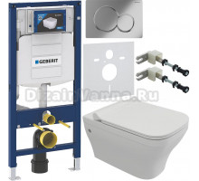 Комплект Унитаз подвесной BOCCHI Firenze 1304-001-0129 глянцевая белая + Крышка A0334-001 с микролифтом, глянцевая белая + Инсталляция Geberit Duofix UP 320 111.300.00.5 + Кнопка Sigma 01 115.770.21.5 хром + Крепления 111.815.00.1 к стене + Шумоизоляция 1