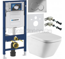 Комплект Унитаз подвесной Roca Gap 34647L000 + Крышка 801470004 петли хром + Инсталляция Geberit Duofix UP 320 111.300.00.5 + Кнопка Sigma 01 115.770.21.5 хром + Крепления 111.815.00.1 к стене + Шумоизоляция 156.050.00.1