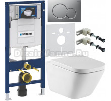 Комплект Унитаз подвесной Roca Gap 34647L000 + Крышка 801472004 с микролифтом, петли хром + Инсталляция Geberit Duofix UP 320 111.300.00.5 + Кнопка Sigma 01 115.770.JQ.5 лакированная, матовый хром + Крепления 111.815.00.1 к стене + Шумоизоляция 156.050.00