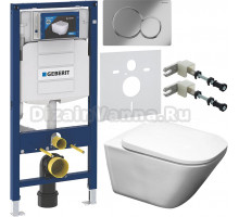 Комплект Унитаз подвесной Roca Gap 34647L000 + Крышка 801472001 с микролифтом + Инсталляция Geberit Duofix UP 320 111.300.00.5 + Кнопка Sigma 01 115.770.21.5 хром + Крепления 111.815.00.1 к стене + Шумоизоляция 156.050.00.1