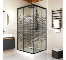 Душевой уголок Bauedge SB0004B, 90x90, с поддоном, профиль черный