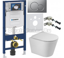 Комплект Унитаз подвесной BelBagno Flay-r BB053CHR + Крышка BB901SC с микролифтом + Инсталляция Geberit Duofix UP 320 111.300.00.5 + Кнопка Sigma 01 115.770.JQ.5 лакированная, матовый хром + Крепления 111.815.00.1 к стене + Шумоизоляция 156.050.00.1