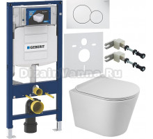 Комплект Унитаз подвесной BelBagno Flay-r BB053CHR + Крышка BB901SC с микролифтом + Инсталляция Geberit Duofix UP 320 111.300.00.5 + Кнопка Sigma 01 115.770.11.5 белая + Крепления 111.815.00.1 к стене + Шумоизоляция 156.050.00.1