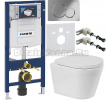 Комплект Унитаз подвесной BelBagno Flay-r BB053CHR + Крышка Norma BB865SC с микролифтом + Инсталляция Geberit Duofix UP 320 111.300.00.5 + Кнопка Sigma 01 115.770.21.5 хром + Крепления 111.815.00.1 к стене + Шумоизоляция 156.050.00.1